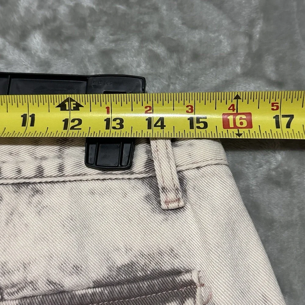 POL Cargo Pocket Pink Detail Light Acid Wash Jeans Womens Sz L Relaxed Fit Boho